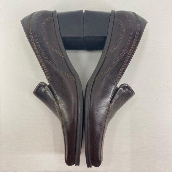 Hush Puppies Brown Leather Square Toe Heel women’s Size 8M - Picture 7 of 10